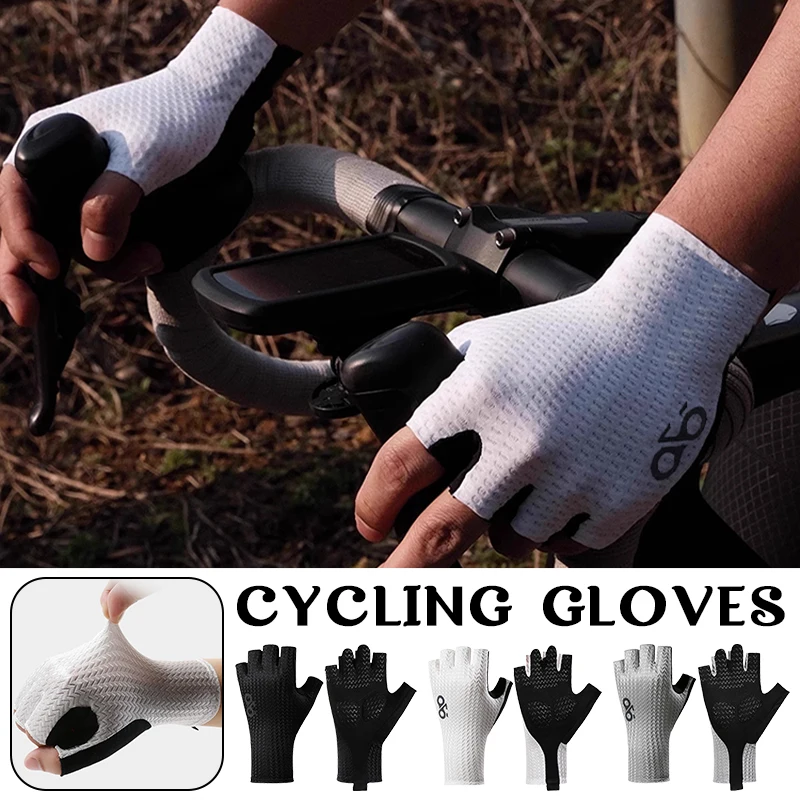 Summer Breathable Cycling Gloves Anti-Slip Shockproof Half Finger Road Bike Gloves Wear-Resistant for Outdoor Sports