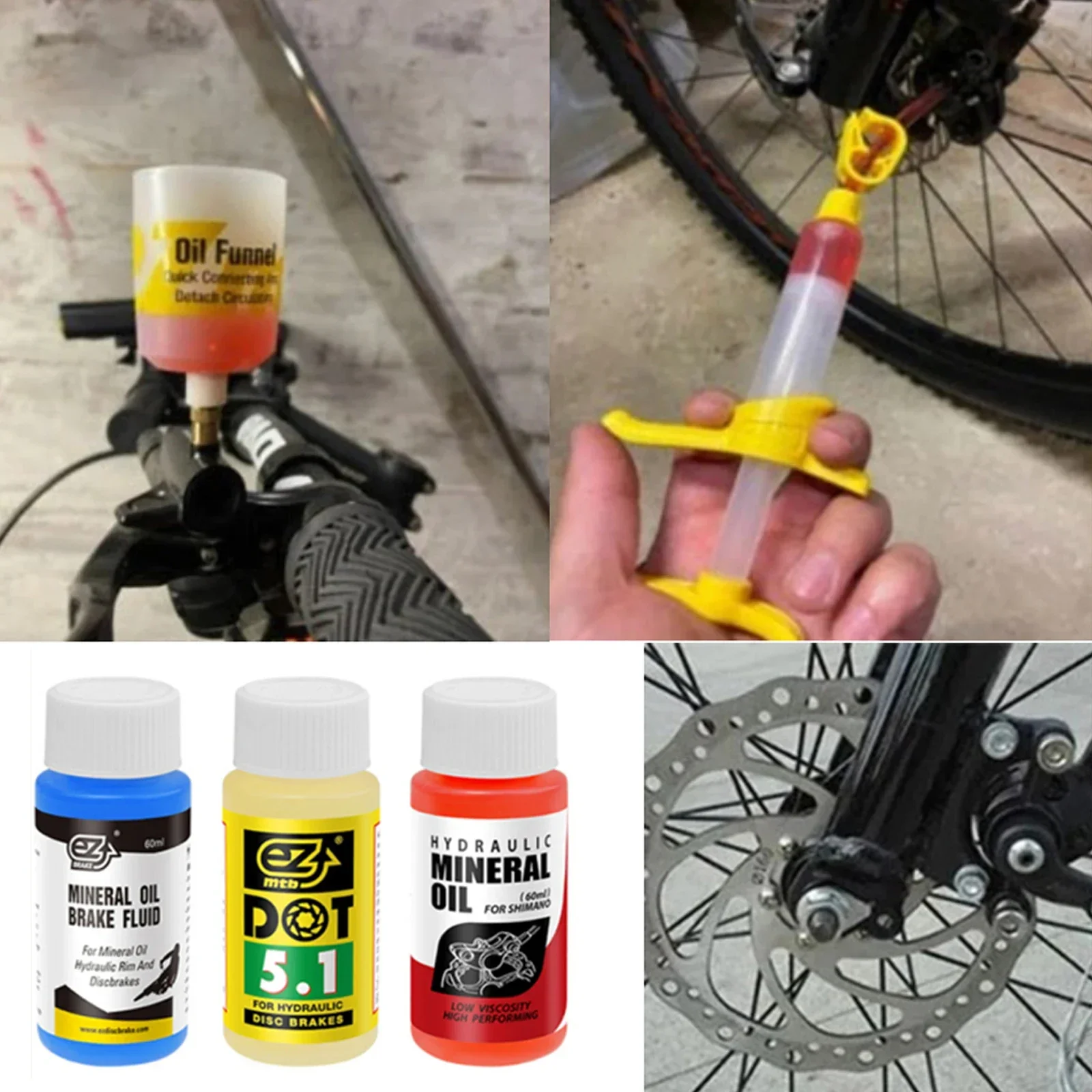 

EZMTB Bicycle Brake Fluid, Mineral Oil For, DOT Hydraulic Brake Fluid, Smooth Ride, For Pro Oiled Pistons
