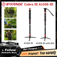 iFootage A150S-III Cobra 3 Strike Aluminum Monopod with Low Profile Minipod Base K5S Fluid Head
