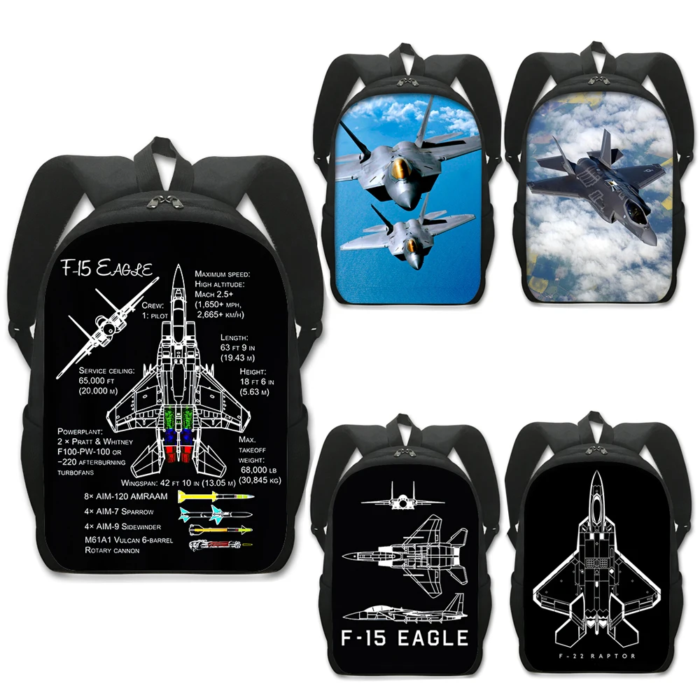 

Military Fighter Jet Backpack Women Men Travel Bags Teenage Boys Children School Bags Backpack for Elementary Students 16 Inches