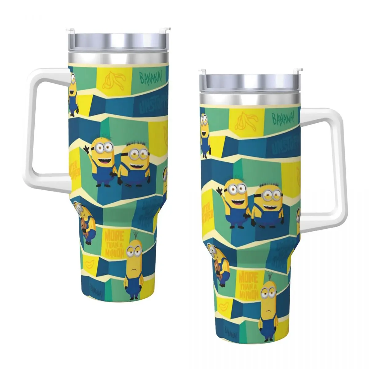 

Stainless Steel Tumbler Minions Collection Car Mugs With Straws Travel Cold and Hot Water Bottle Heat 40oz Thermal Mug