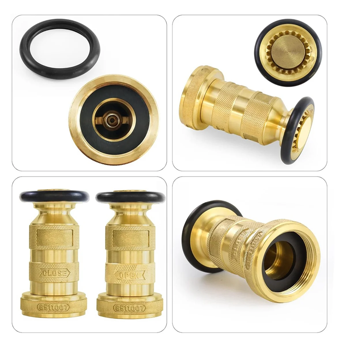 

AA98 Насадка для пожарного шланга 1-1/2 дюйма NPSH/NPT Насадка для пожарного шланга 100 фунтов на квадратный дюйм, 75 галлонов в минуту, латунная насадка для пожарного оборудования, струйная насадка для распыления тумана
