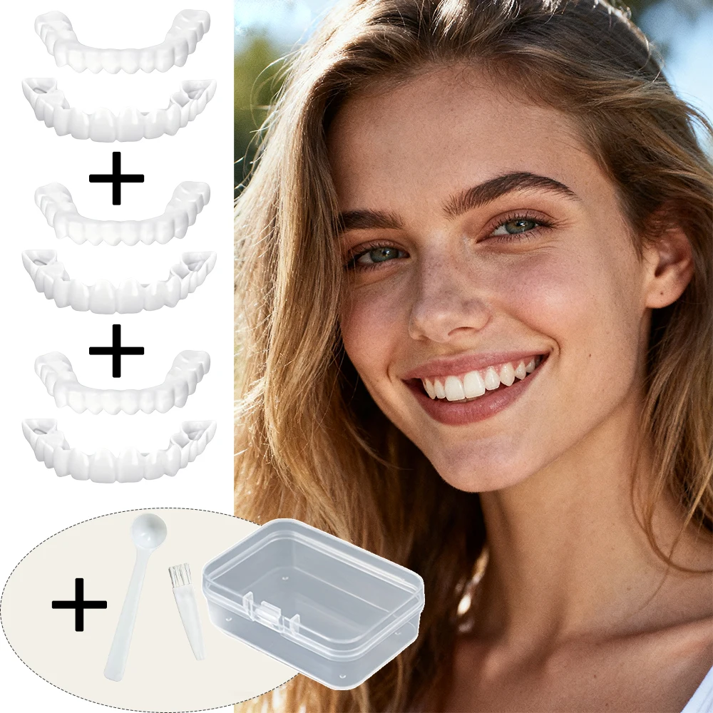 

New Instant Smile Teeth Veneers Reusable Temporary Design Breathable Comfort for All Day Wearing H2931