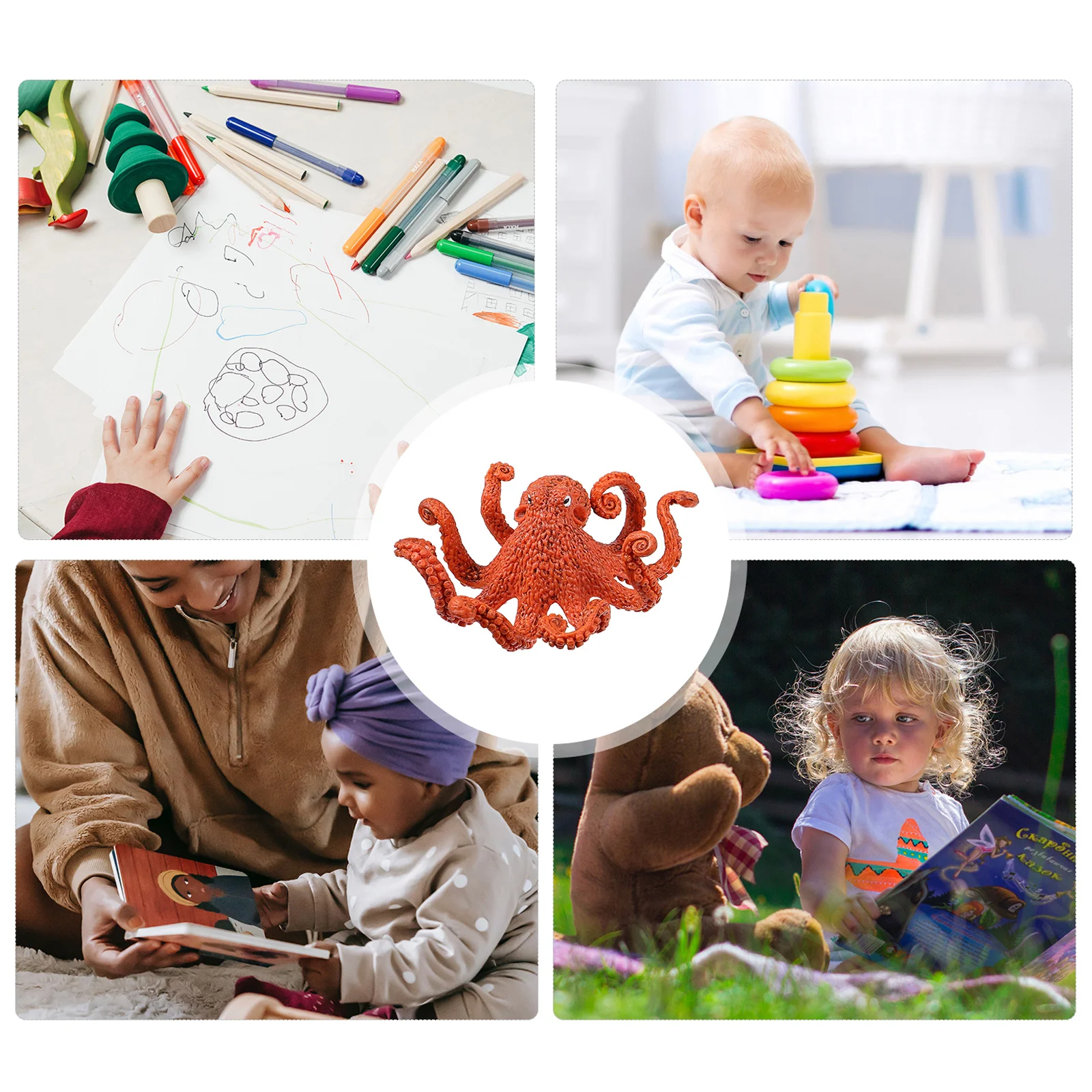 

1Set Octopus Growth Cycle Handicraft Science Education For Kids Animal Evolution Learning Tool Display Practical Play Teaching