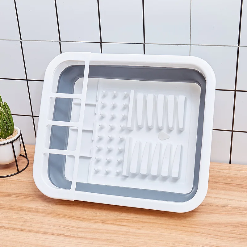 

Foldable Dish Rack Kitchen Storage Holder Drainer Bowl Tableware Plate Convenient Sink Drain Rack Bowl Tableware Storage Rack