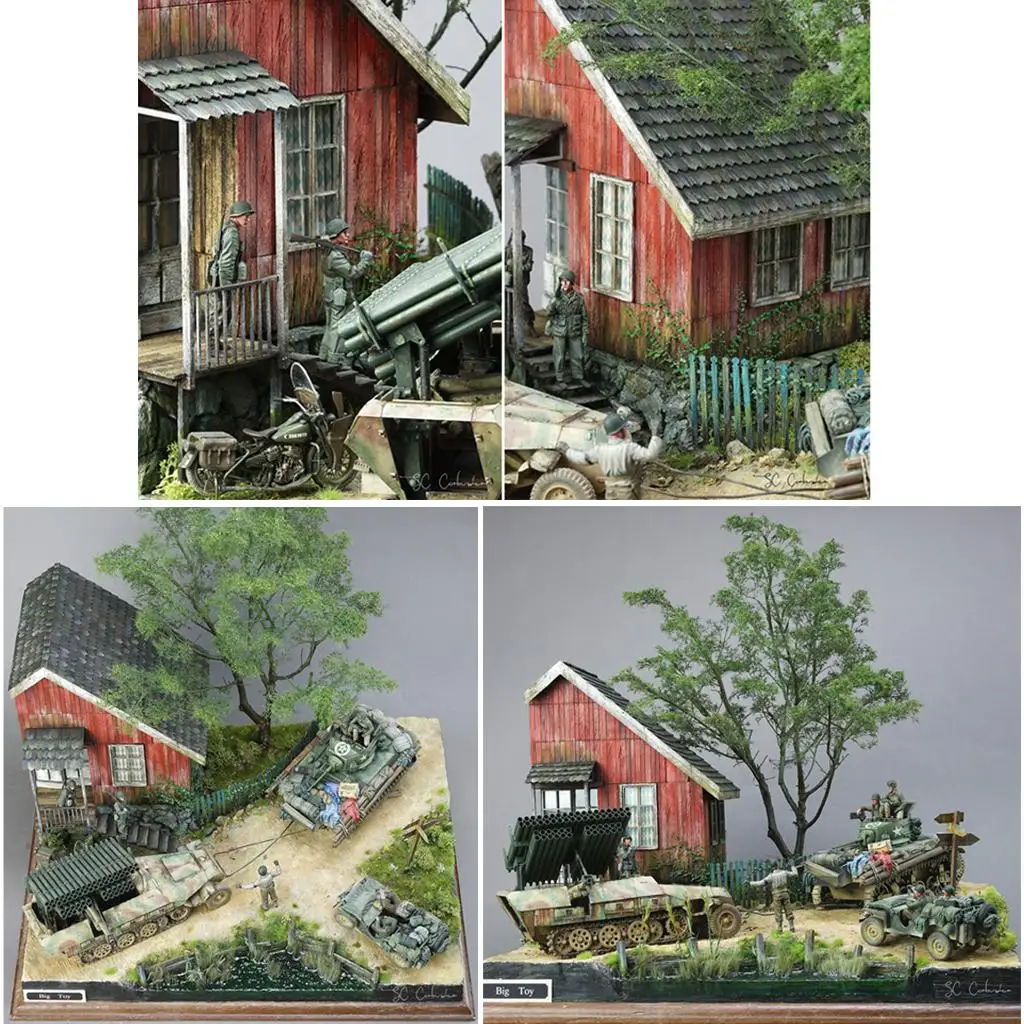 Scale House Wood Cabin Wargame Accessories Kits DIY Dioramas