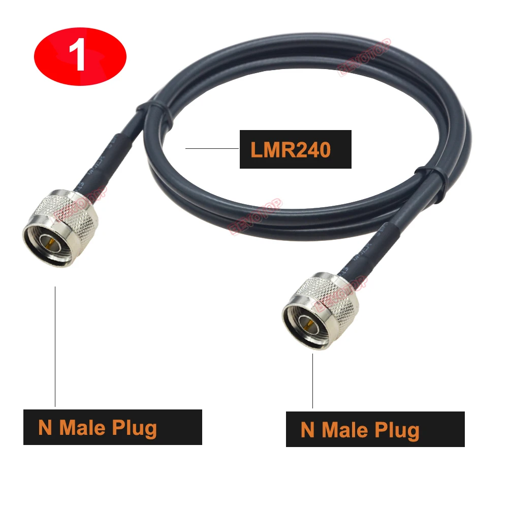 1PCS LMR240 Cable Waterproof N Female Bulkhead to N Male Plug LMR-240 50-4 Low Loss 50 ohm Coaxial Pigtail Extension Jumper