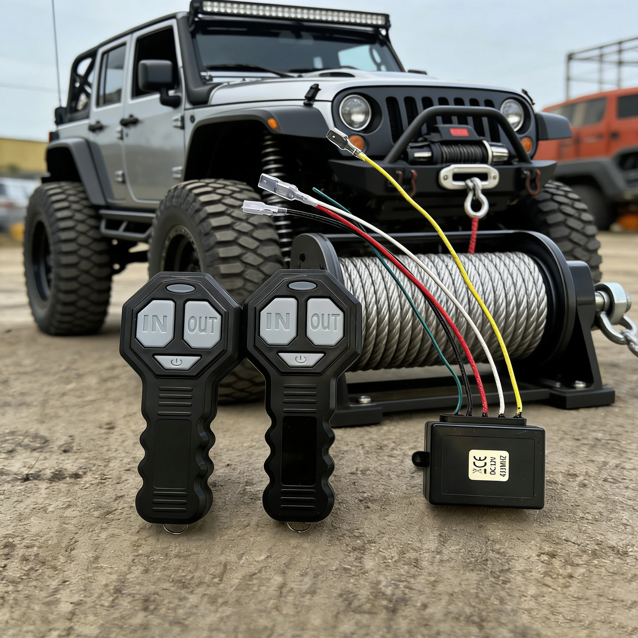 

Universal 12V 24V 98ft/30m Car Smart Winch Wireless Remote Control Switch Set With Twin Handset Remote Range brand new