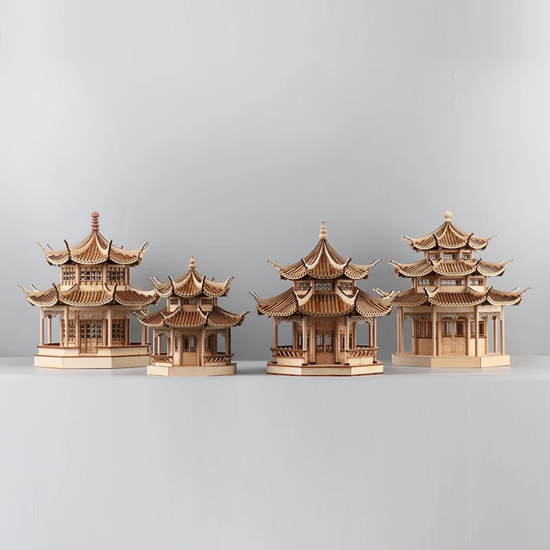 Modern Chinese style creative ancient architecture octagonal pavilion, home, living room, foyer, soft decoration