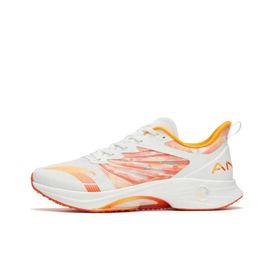 Anta MACH 3.0 Cushioning, Wear Resistant Low top Running Shoes Men's White Orange 112325583-16