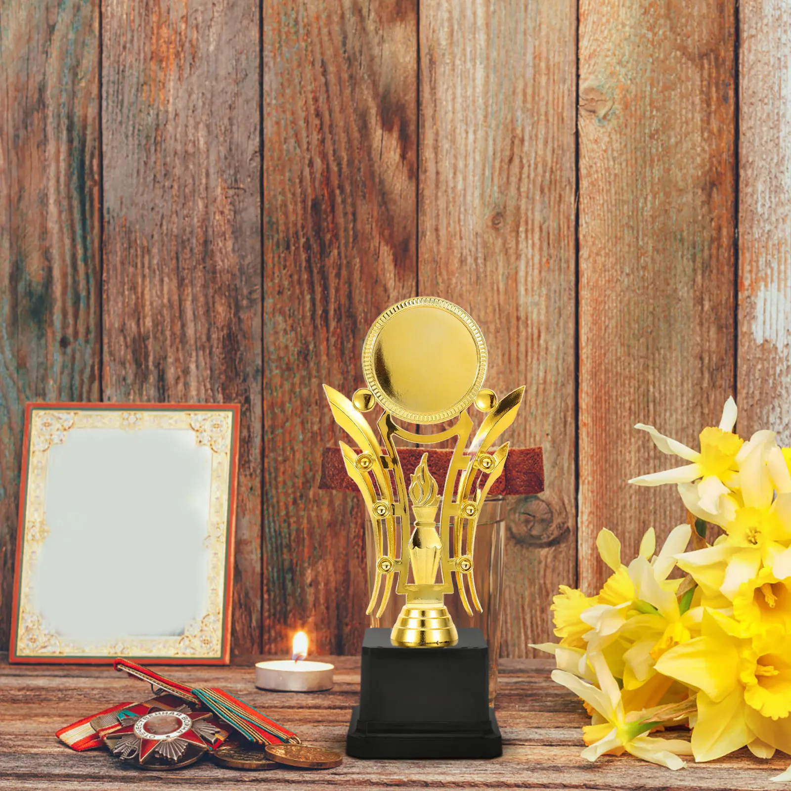 

Пластиковый наградной кубок с гладкой поверхностью для вечеринок, соревнований, школьного декора, подарок победителю, украшение для торжеств