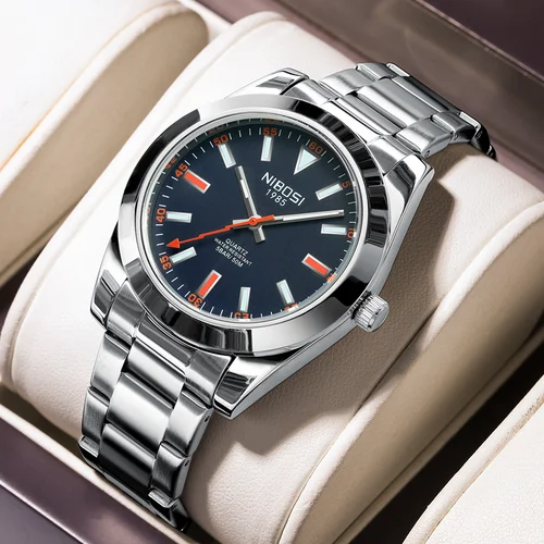 Imagen 1 del producto Relojes NIBOSI de lujo a la moda para hombre, reloj de cuarzo de marca superior, reloj deportivo informal de acero inoxidable resistente al agua, reloj Masculino