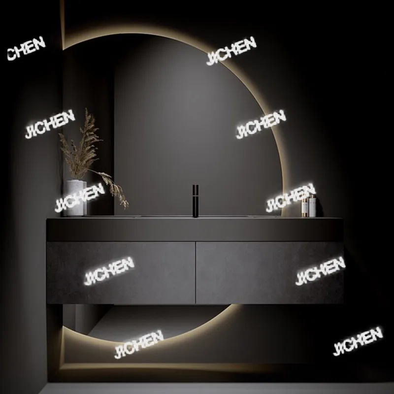 

ZQR Мебель для ванной комнаты Итальянский стиль Шкаф для ванной комнаты Smart Light Роскошный шкаф для умывальника Комбинированный настенный шкаф из массива дерева S