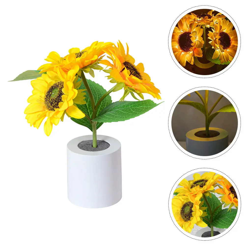 

Светодиодный ночник в виде подсолнуха, компактный, для спальни, прикроватный, декоративный светильник, долговечный, настольный декор, теплый свет