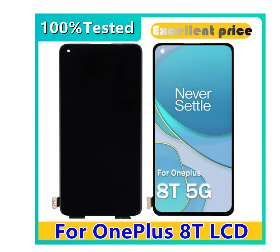 tested  AMOLED TFT  Display Replace For OnePlus 8T LCD Touch Digitizer Screen Assembly KB2001 KB2000 KB2003 KB2005