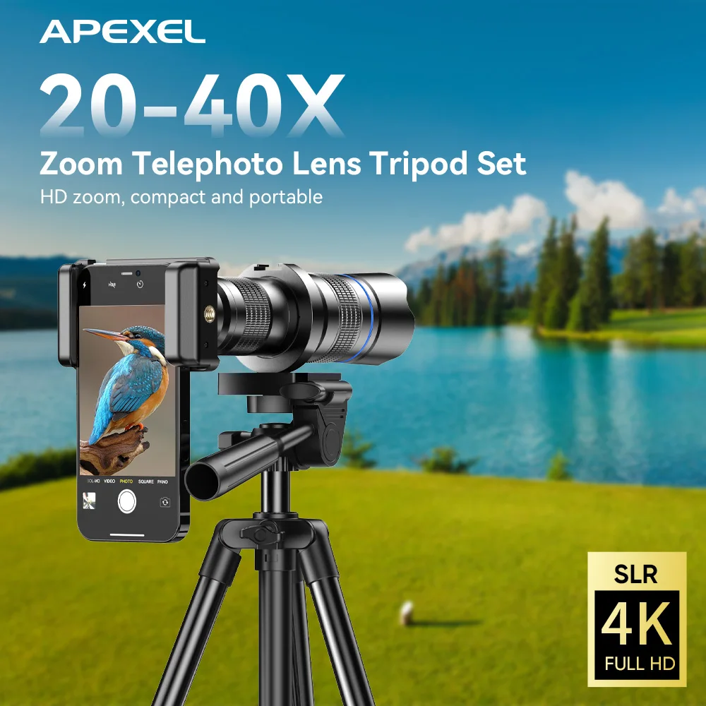 

APEXEL 20-40X Powerful Monocular Telescope, High Magnification Phone Telescope for Bird Watching Hunting and Outdoor Camping