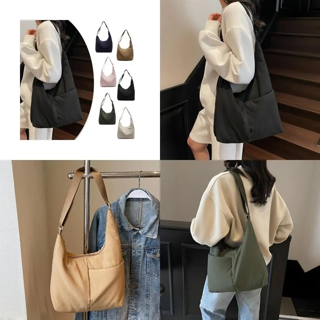 

D46D Oversized Nylon Shoulder Bag for Travel and Work Unisex Casual Crossbody Bag