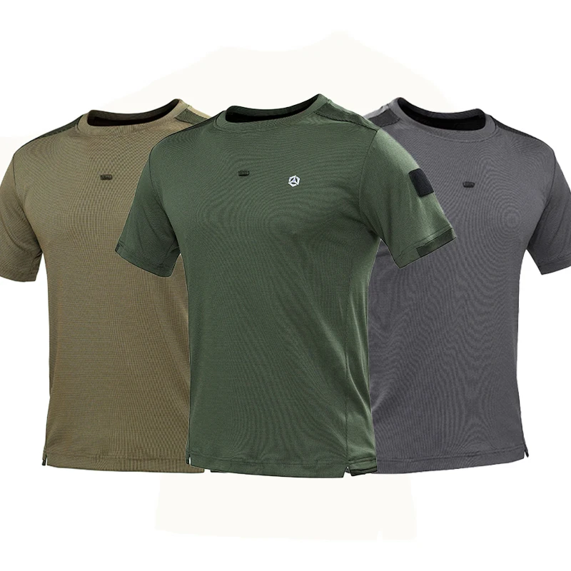 Summer Outdoor Tactical Quick-drying T-shirt Men's Commuter Breathable Sports Short-sleeved Shirt  Military Fans Half-Sleeves