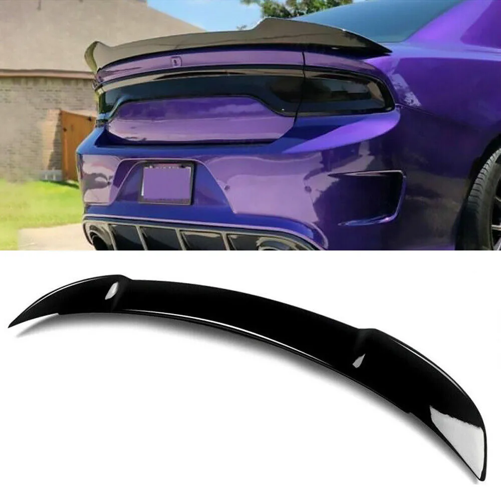 

For 2015-2023 Dodge Charger SRT Hellcat Rear Spoiler Black Flap Wicker US SHIP