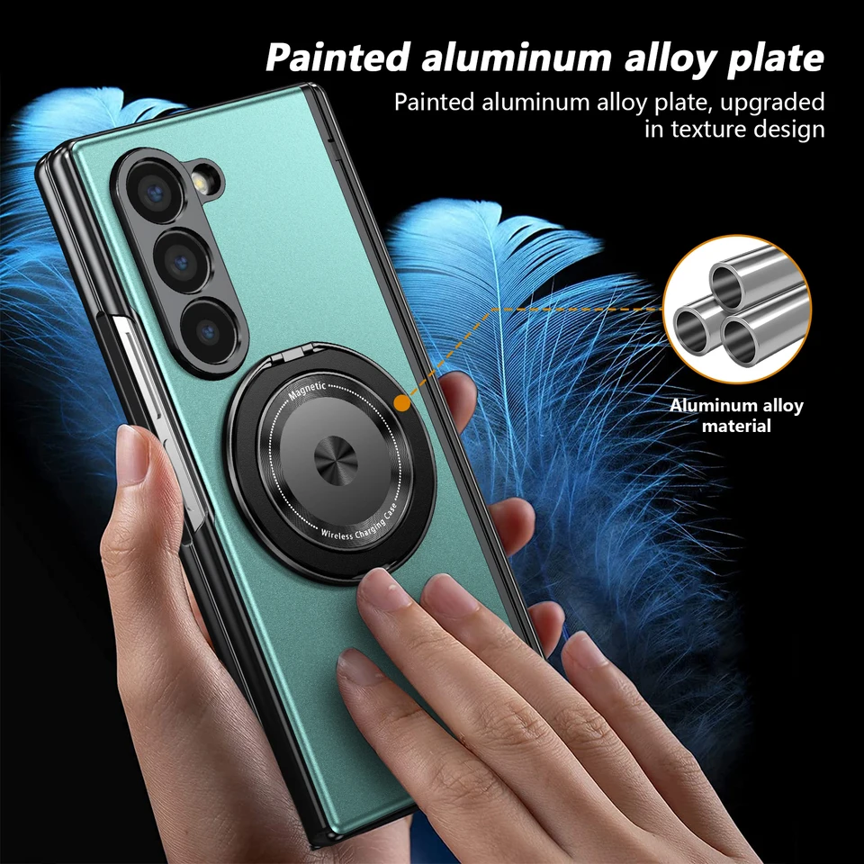 Funda VIETAO de Aleación de Aluminio y PC para Z Fold 8, con Soporte Metálico Magnético Rotatorio 360° para Galaxy Z Fold 7/6/5/4 3