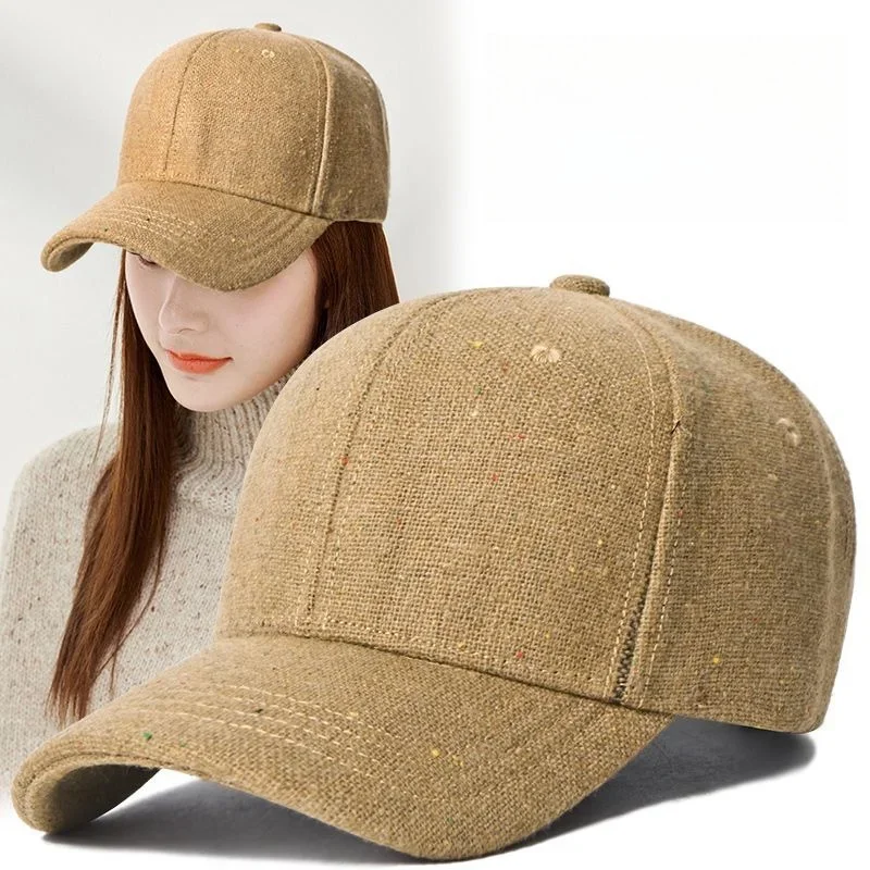 Winter Fashion Wool Baseball Caps for Women Spring and Autumn Korean Style Leisure Sunshade Duck Tongue Caps for Ladies