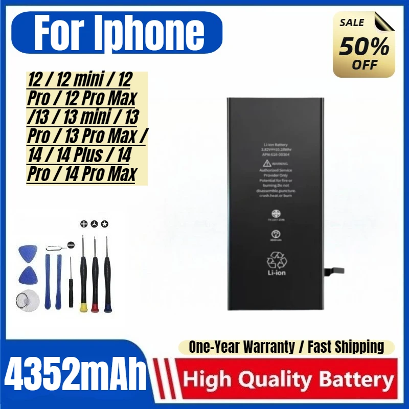 Batterie iPhone pour IPhoneX/12/11Pro /X8P6/6s/6sp/7plus Xr/xs, batterie de remplacement originale avec outils