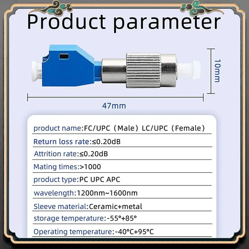 

Reliable-20Pcs Visual Fault Locator Adapter,Hybrid Fiber Optic Connector Adapter,Single Mode 9/125Um FC Male To LC Female Adapte