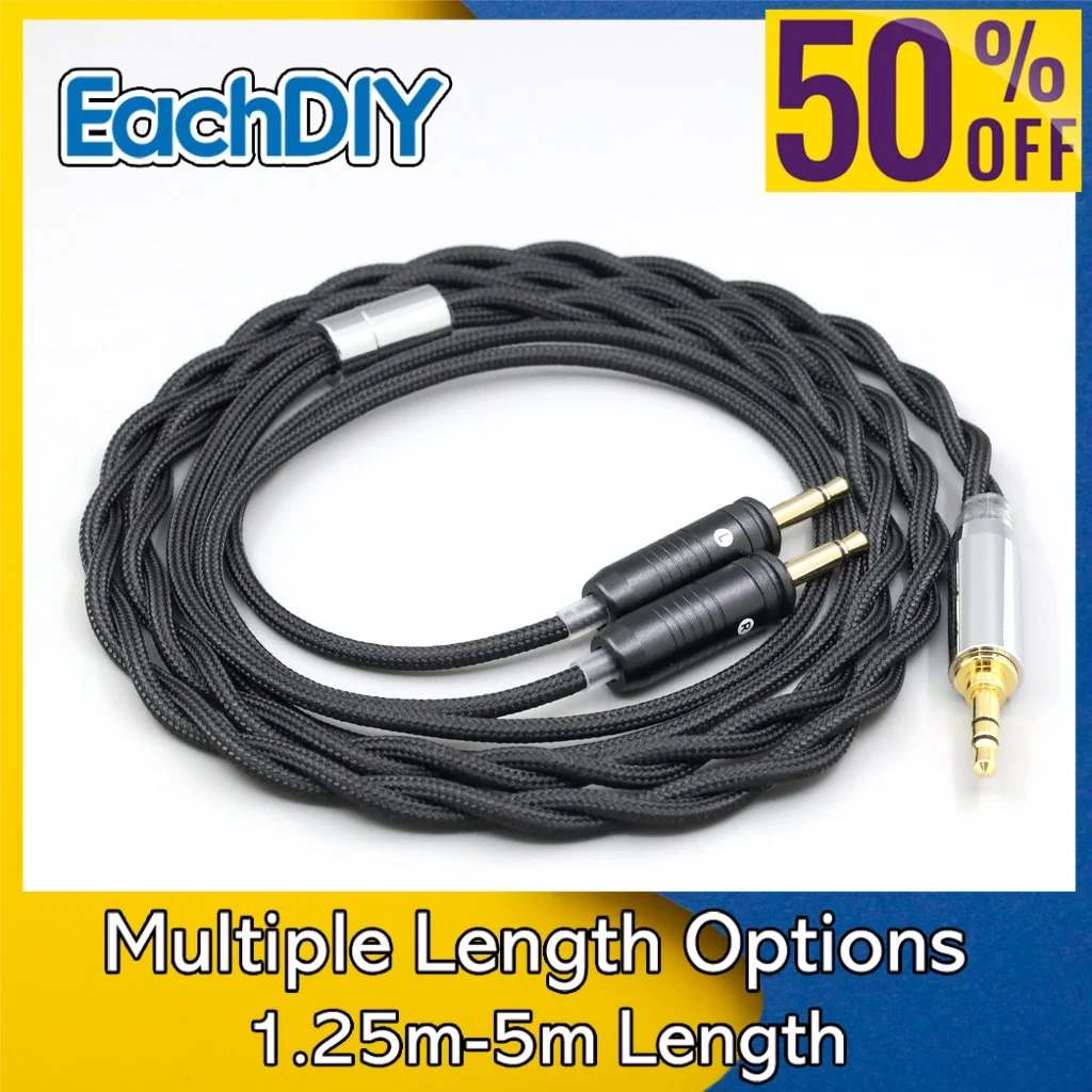 

Palladium Graphene Gold Shield Nylon Pure Silver Earphone Cable For Focal Clear Elear Elex Elegia Stellia Dual 3.5mm pin 8315