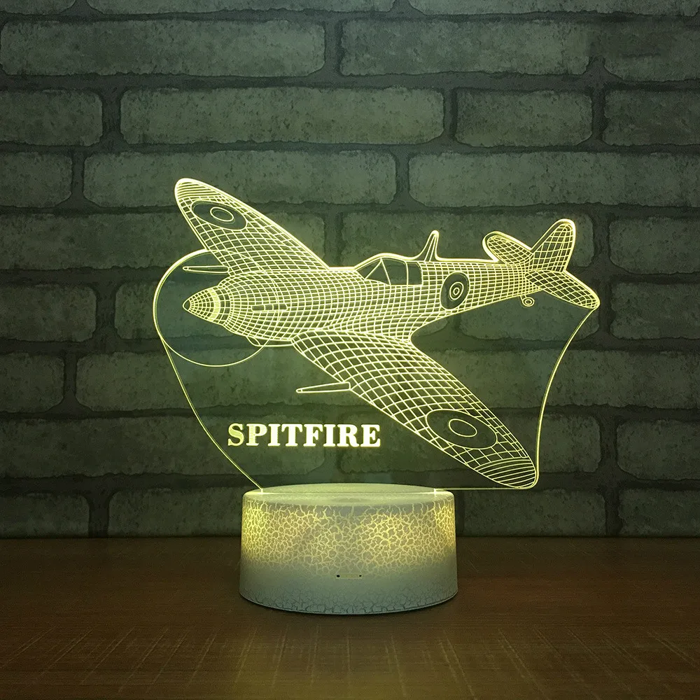 

Cross Border Helicopter 3d Night Lights Colorful Touch 3d Visual Lights Creative Energy Saving Led Aircraft Kids Lamp