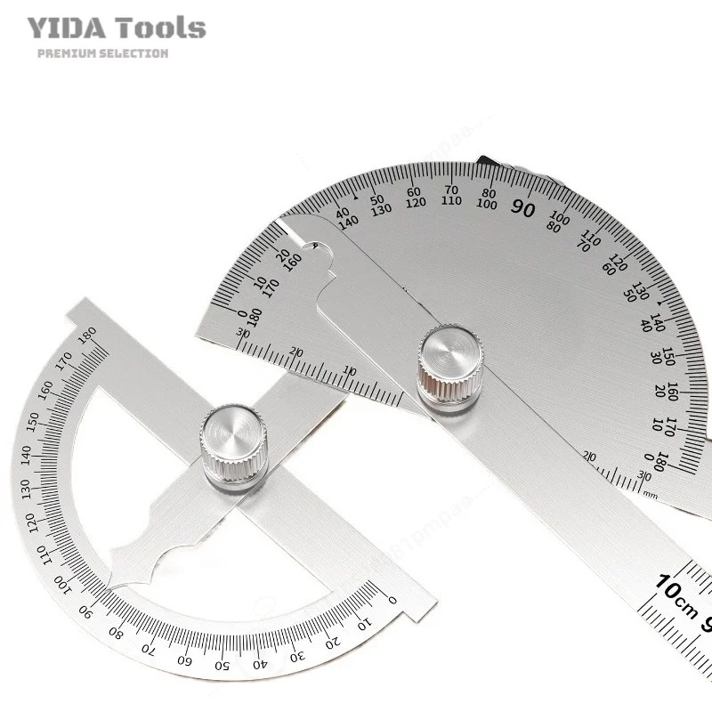 Universal Double Arm Angle Ruler Stainless Steel Multi-function Protractor Woodworking Measuring Tool for Metalworking DIY