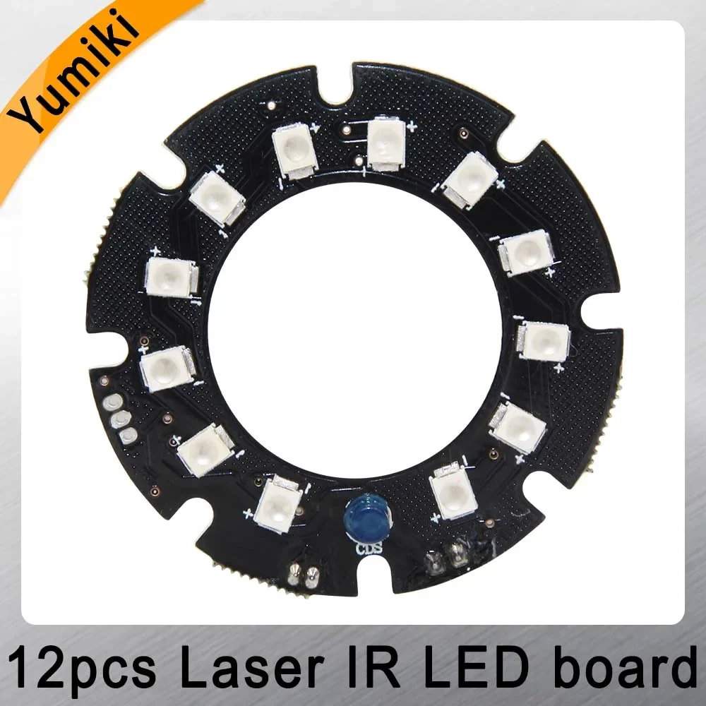 Yuniki Infrared 12*Laser IR LED board for MTV Lens CCTV IP cameras night vision (Diameter: 45mm)