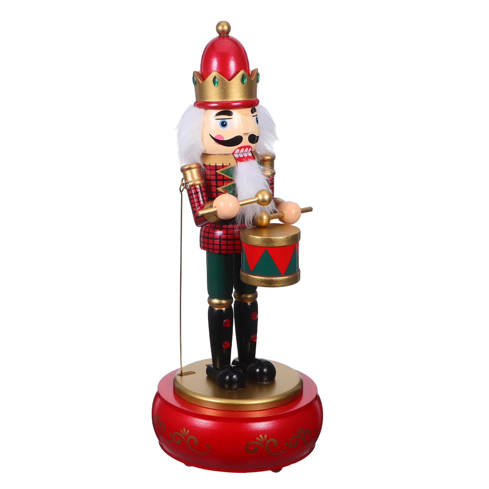 

Music Wooden Christmas Soldier Wind Up Musical Holiday Decor Round Base Traditional Christmas Decoration Xmas Party Gift