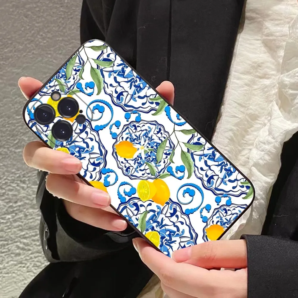 Mediterranean Lemon Phone Case For iPhone 15 14 11 12 13 Mini Pro XS Max Cover 6 7 8 Plus X XR SE 2020 Funda Shell