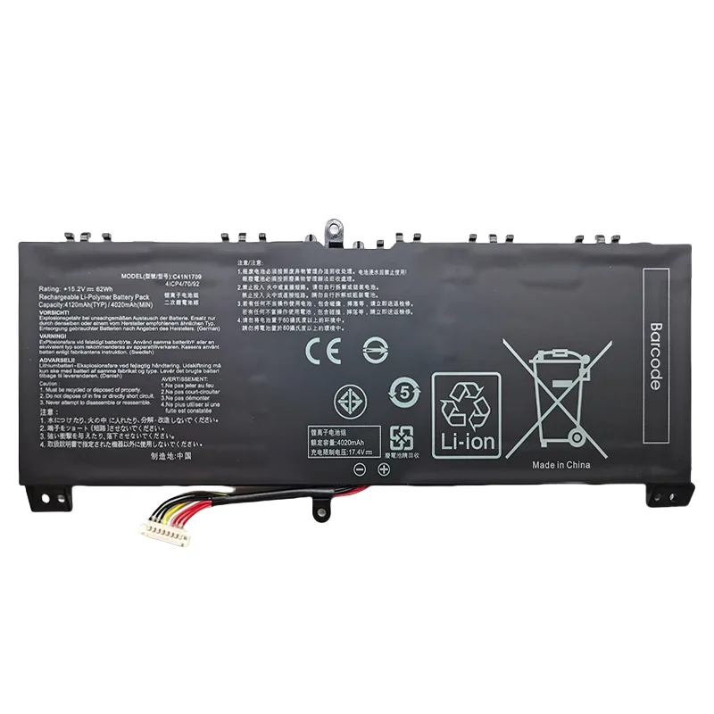 New 15.2V 62Wh 4120mAh C41N1709 Laptop Battery Notebook for Asus ROG Strix SCAR Edition GL503VS 0B200-02730000 0B200-02730300