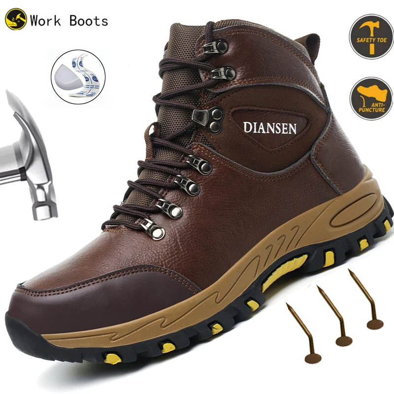 

New Fashion Steel Toe Safety Shoes Indestructible Waterproof Construction Work Shoes Anti-Punctur Men Anti-smash Protective Boot