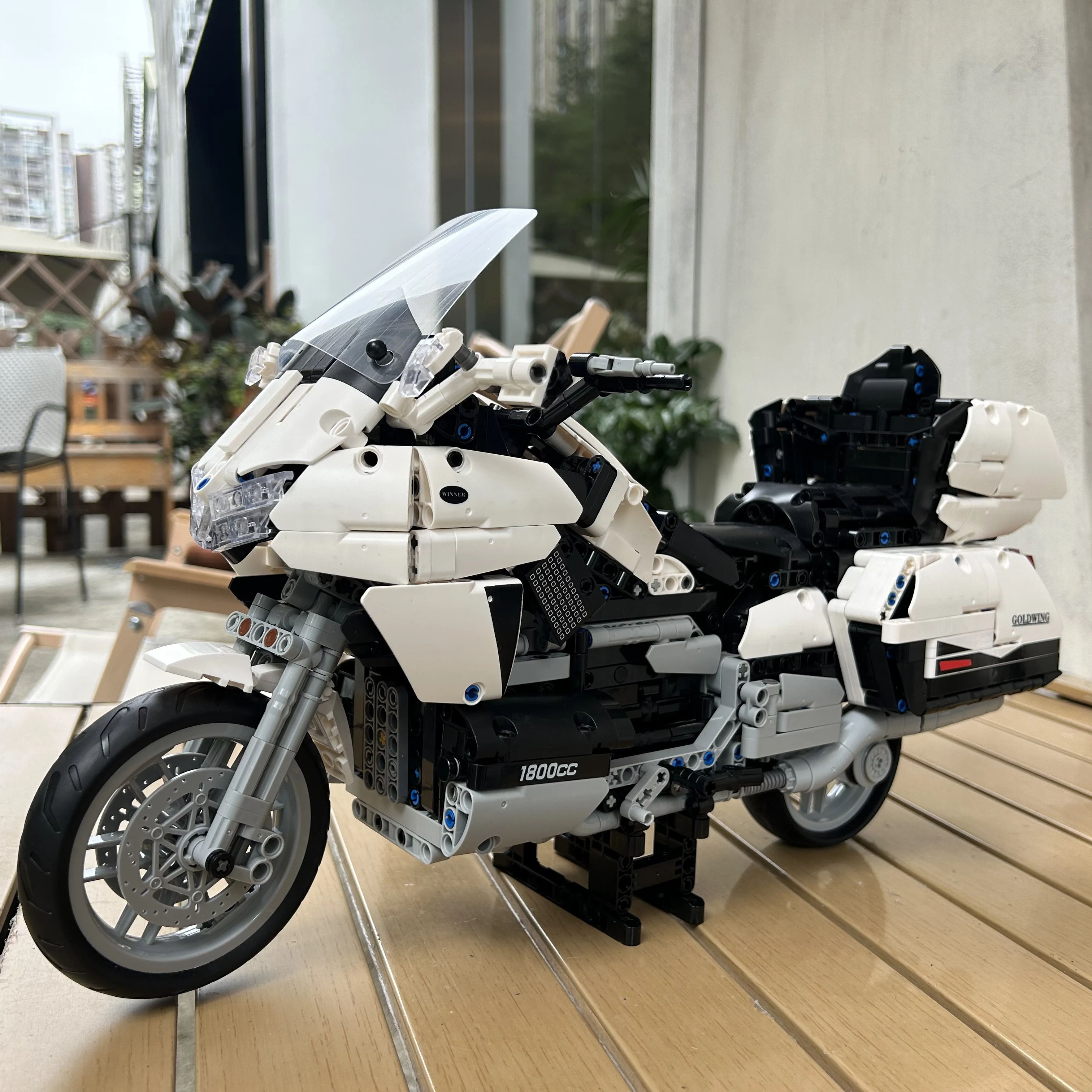 Gold Touring Motorrad Modell Bausteine MOC Technische Racing Auto 1:6 Motorrad Ziegel High-tech-Sets Spielzeug Für Kinder geschenke