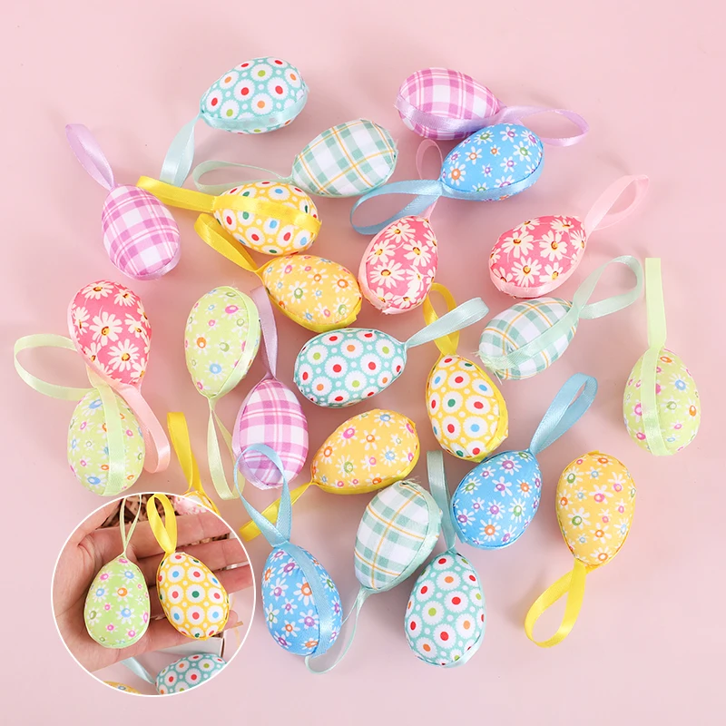 

24pcs Colorful Foam Easter Eggs Mini Artificial Painted Hanging Eggs Ornaments DIY Craft Kids Gift Happy Easter Party Decoration