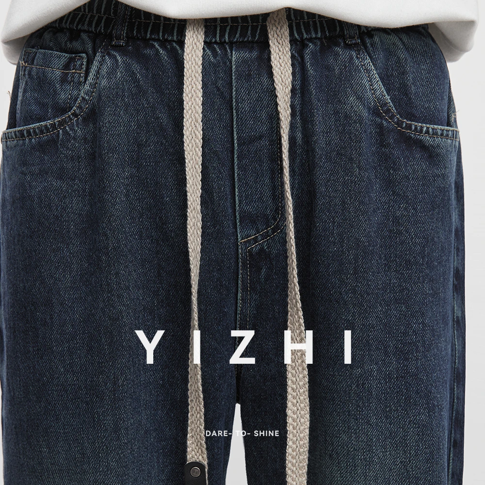 Fashion Men's Washed Vintage Blue Jeans 2025 Autumn Winter New Loose Straight Pants American Style Wide Leg Pants Men's Jeans