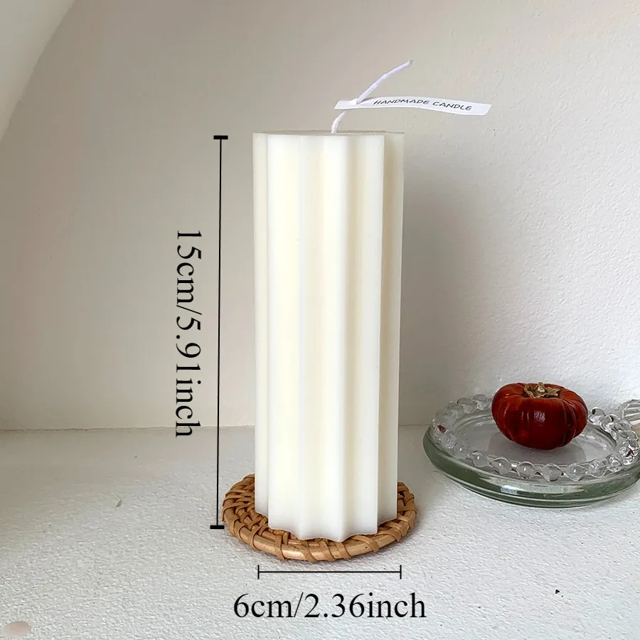 1‑Piece Nordic‑Style Cylindrical Pillar Candle, Smokeless Decorative Candle for Wedding, Party, Birthday, Bedroom & Home Decoration