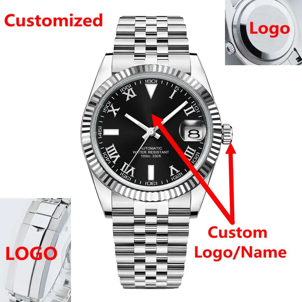 

Custom Logo Luxury nh35 Automatic Mechanical Wristwatches 36/39mm Men Watch Sapphire 10bars Roman Dial Jubliee Watches For Men