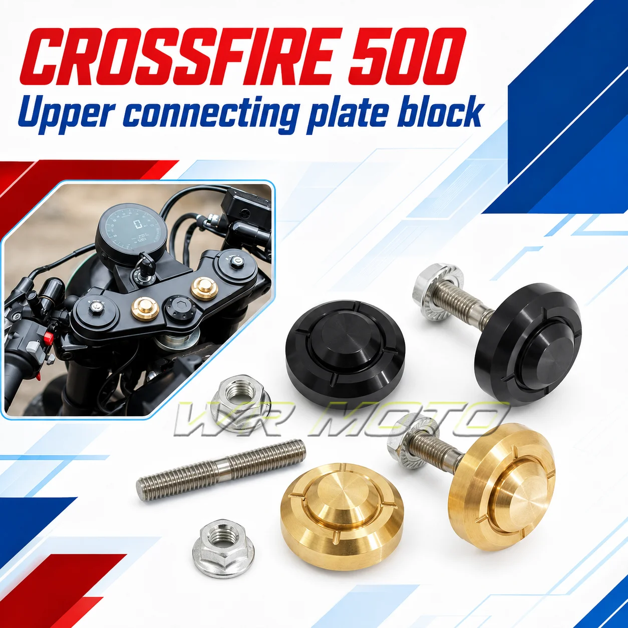 CROSSFIRE 500 Motorcycle Upper Triple Clamp Decorative Bolt – Front-End Customization Accessory