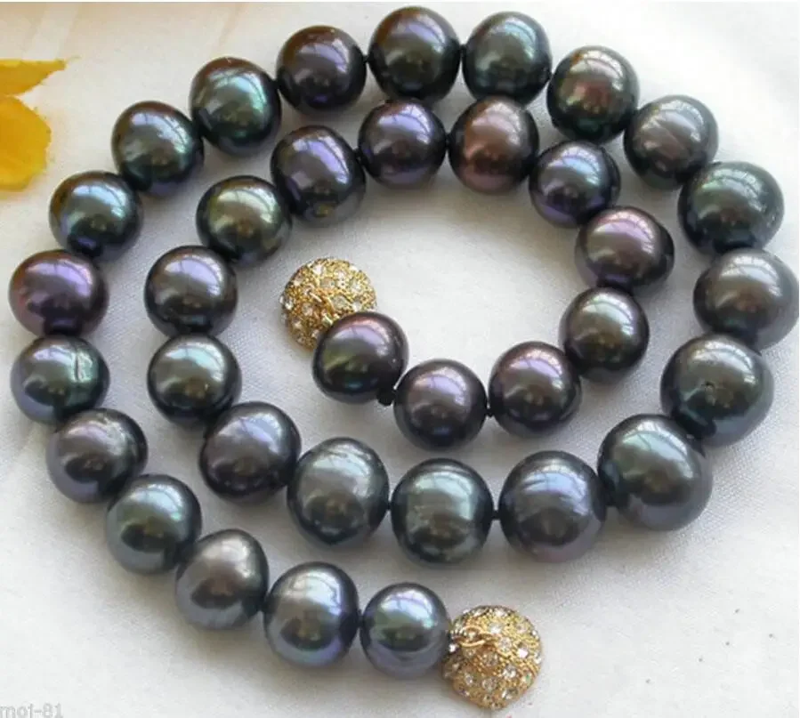 

Fashion jewelry Genuine 9-10mm Natural Black Freshwater Cultured Pearl Necklace 18'' AAA^^^@^Noble style Natural