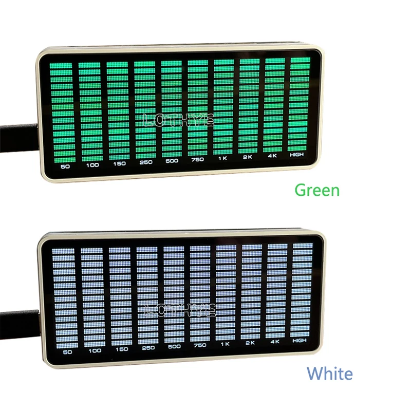 Spettro musicale Audio LED multimodale Display verde bianco TYPE-C indicatore di livello della luce dell'atmosfera ritmica attivato dalla voce VU Meter