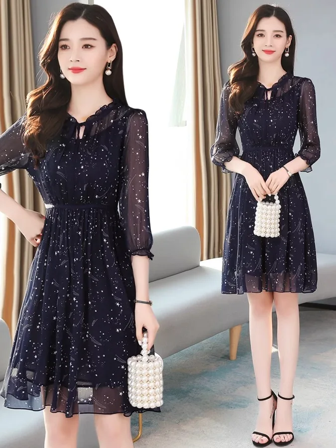 ort Lace Materni Dr Damen Sommer Faion Blumendruck Röcke Cover Belly A-Line Midi Dr Polyesterfaser Petal Sve