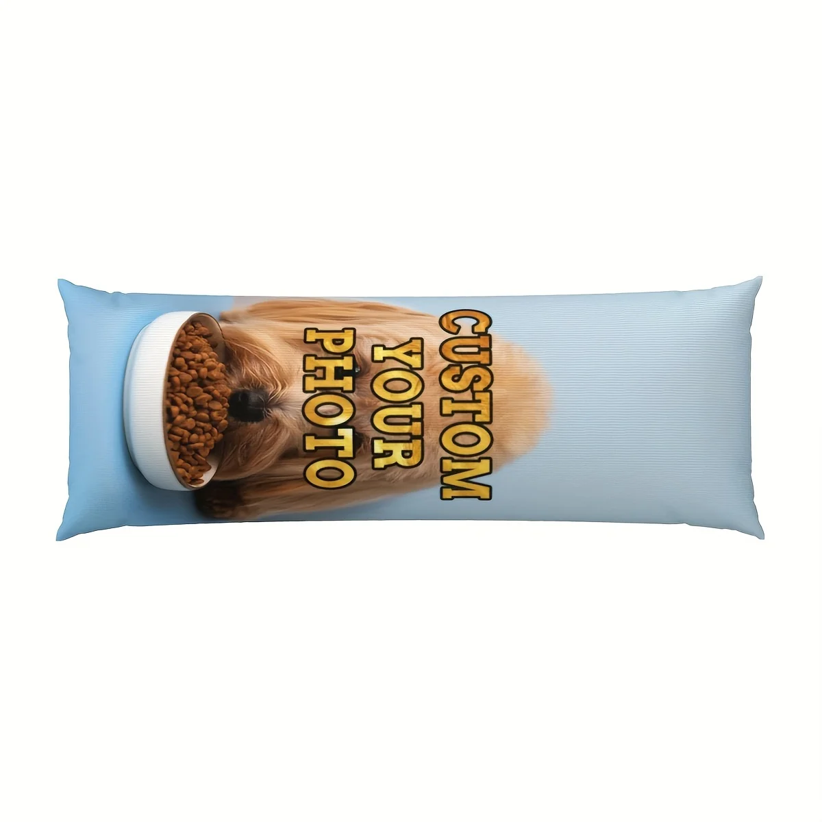 1 personalized pet photo pillowcase, 20x54 inches, short plush, double-sided printing, machine washed, zipper closure, polyester