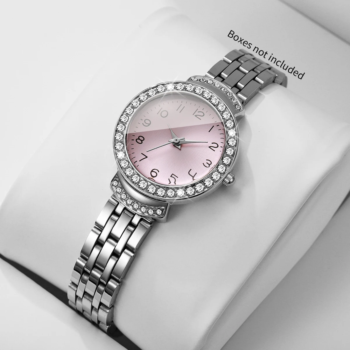 Fashion Rhinestone Arabic Dial Women Watch Stainless Steel Strap Ladies Dress Quartz Wristwatches Relogio Feminino（Without Box）