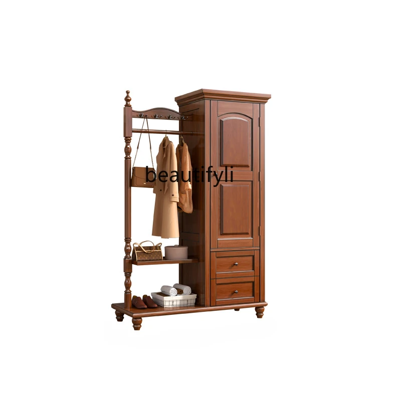 

Solid Wood Coat Rack Bedroom Floor Hanger Home Doorway Simple Vertical Multifunctional Stand Integrated