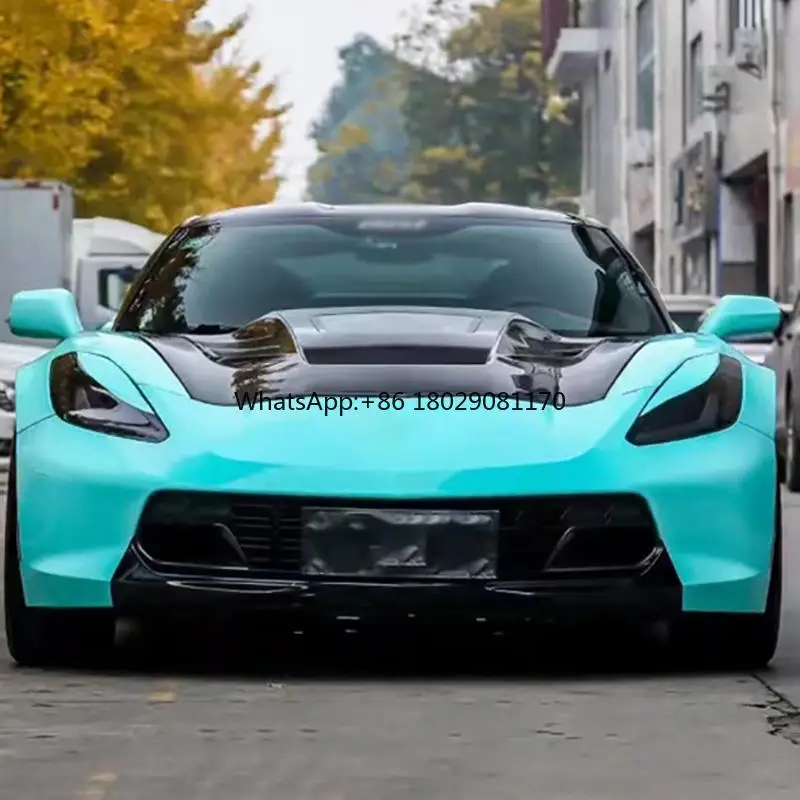 Capó de motor de fibra de carbono transparente para Chevrolet Corvette C7, 2015-2019