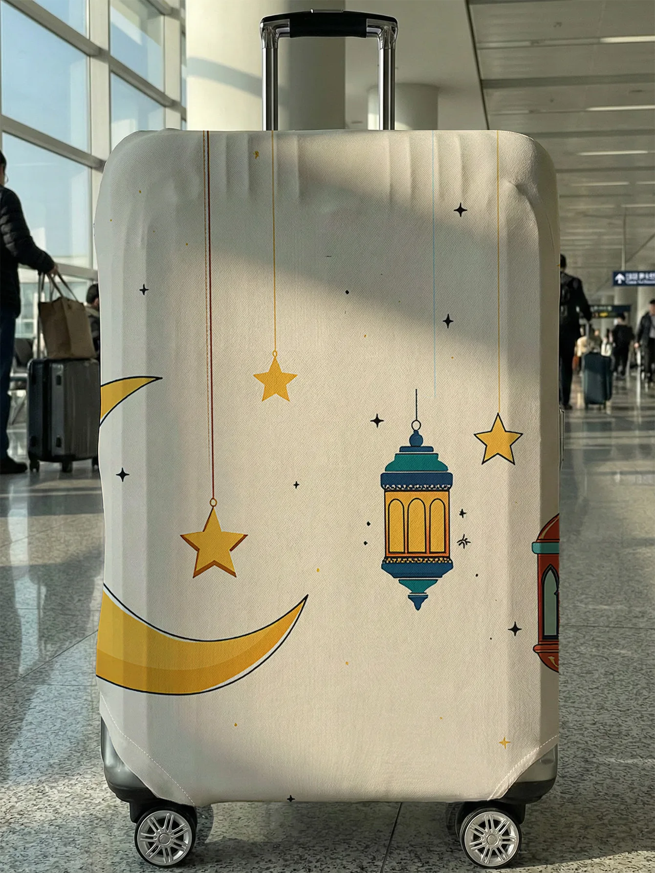 

Минималистичный чехол для багажа с узором в виде луны и звезды для Рамадана, подходит для чемоданов 18-32 дюймов, чехол-накладка на ручку чемодана, дорожный аксессуар