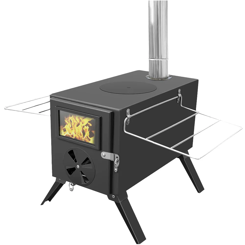 Multipurpose Outdoor Camping Large Durable BBQ Stove Smokeless Carbon Steel Cooking Stove Folding Dedicated Wood Burning Stove